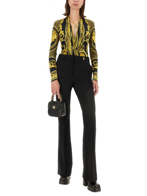 VERSACE Slim Fit Baroque Print Bodysuit - Size 38 IT