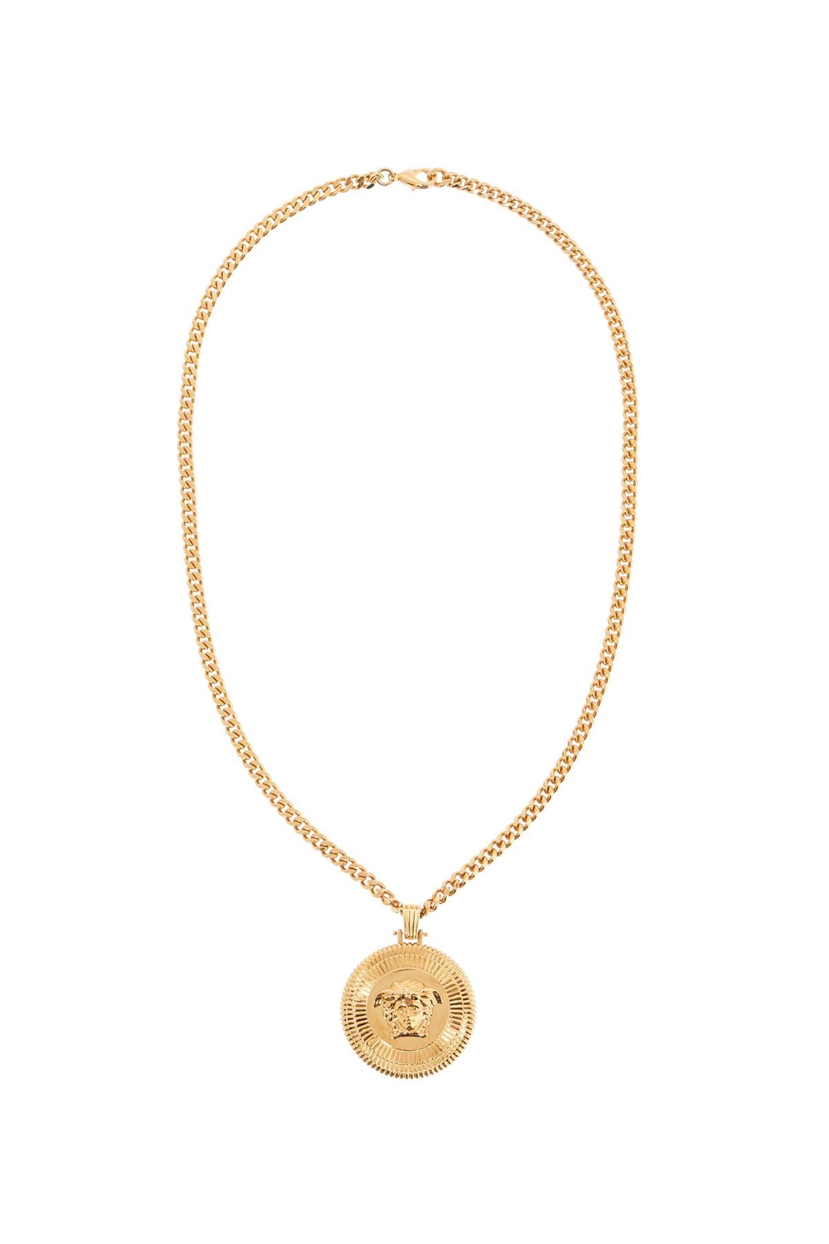 VERSACE Luxury Gold Finish Biggie Medusa Men's Necklace