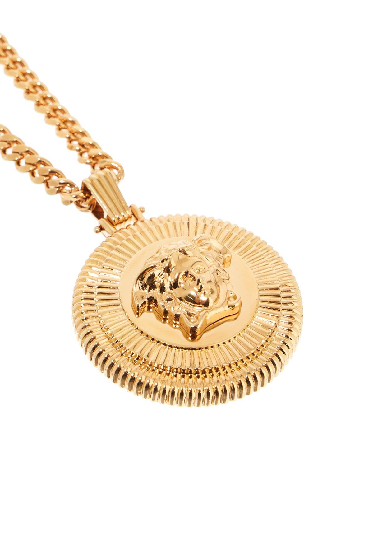 VERSACE Luxury Gold Finish Biggie Medusa Men's Necklace