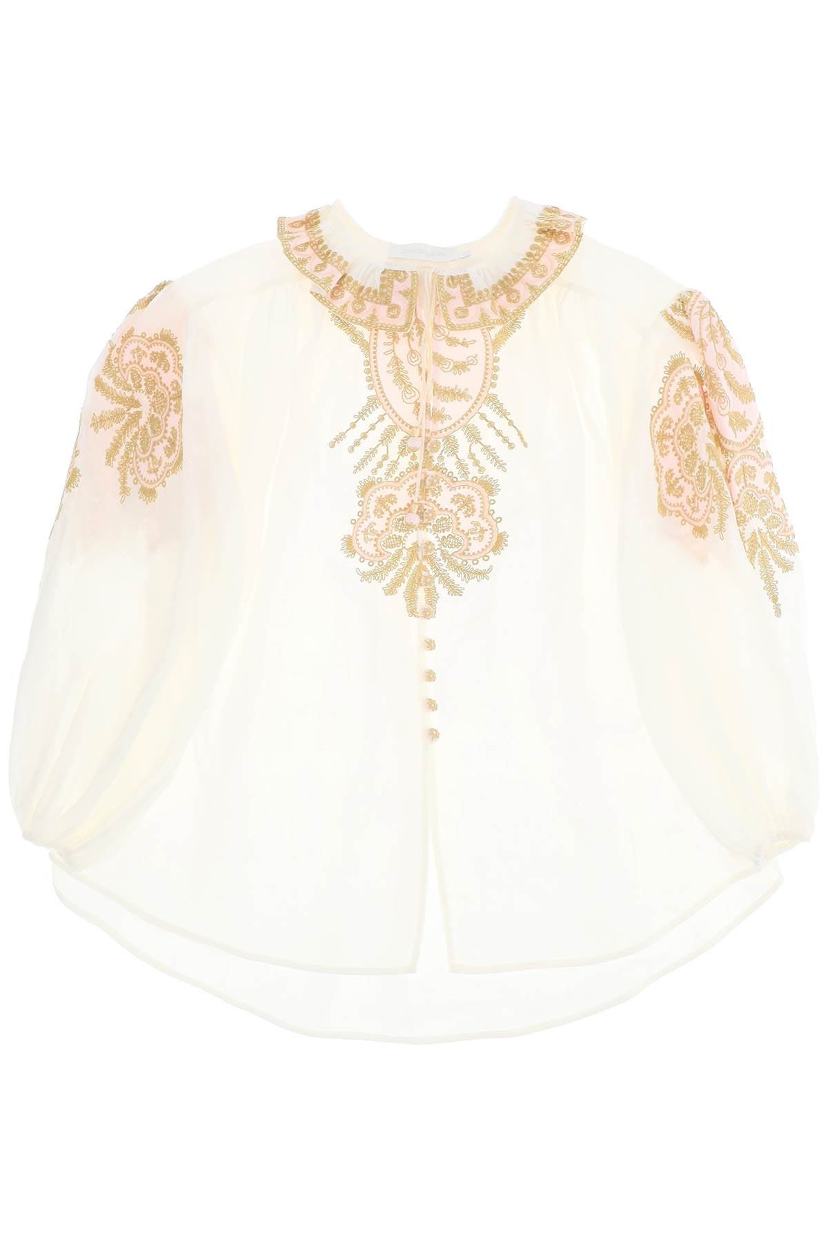 Áo Blouse Nữ Thêu Tơ Ramie