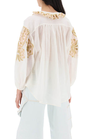 ZIMMERMANN Embroidered Ramie Blouse for Women