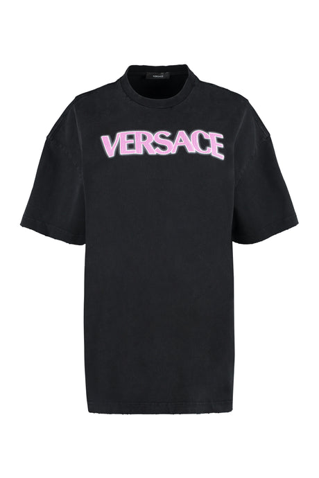 VERSACE Vintage Black Logo T-Shirt for Women