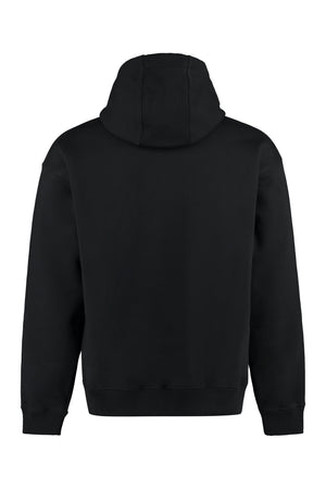 VERSACE Men's Black Ribbed Hoodie