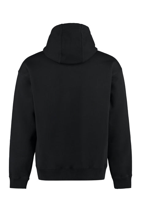 VERSACE Áo hoodie khóa kéo màu đen có sọc