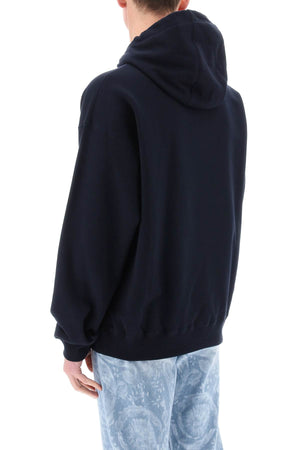 Áo Hoodie Cotton Vạt Rộng Màu Xanh Đậm Cho Nam