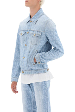 VERSACE Blue Allover Denim Jacket for Men - FW23