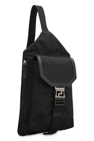 VERSACE Stylish Technical Fabric Backpack for Men in Black - FW23 Collection