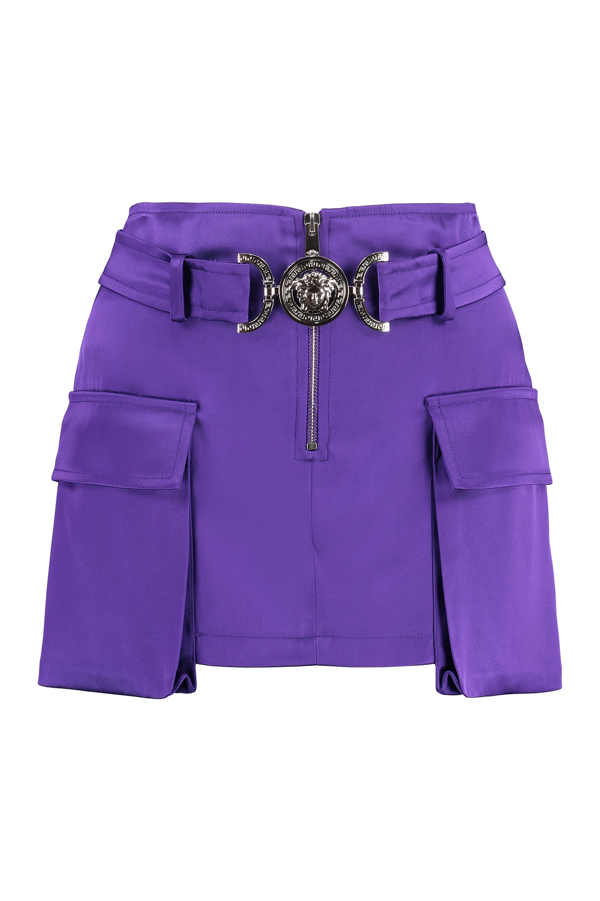 VERSACE Purple Cargo Mini Skirt for Women - SS23 Collection