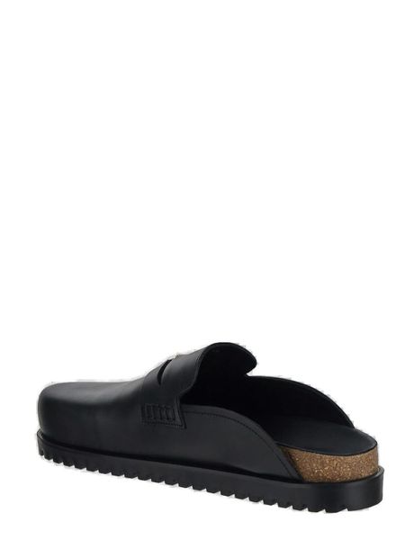 VERSACE Men's Medusa Leather Flat - Black