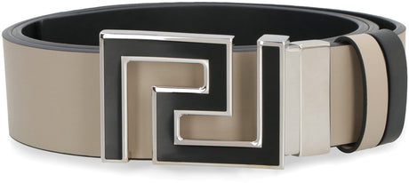 VERSACE Men's Reversible Leather Belt - Sand