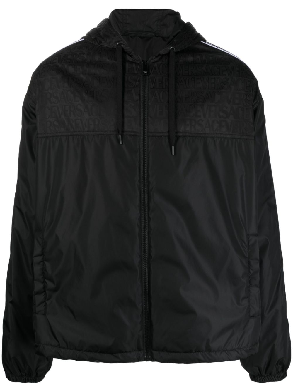 VERSACE Jacquard-Logo Hooded Jacket for Men