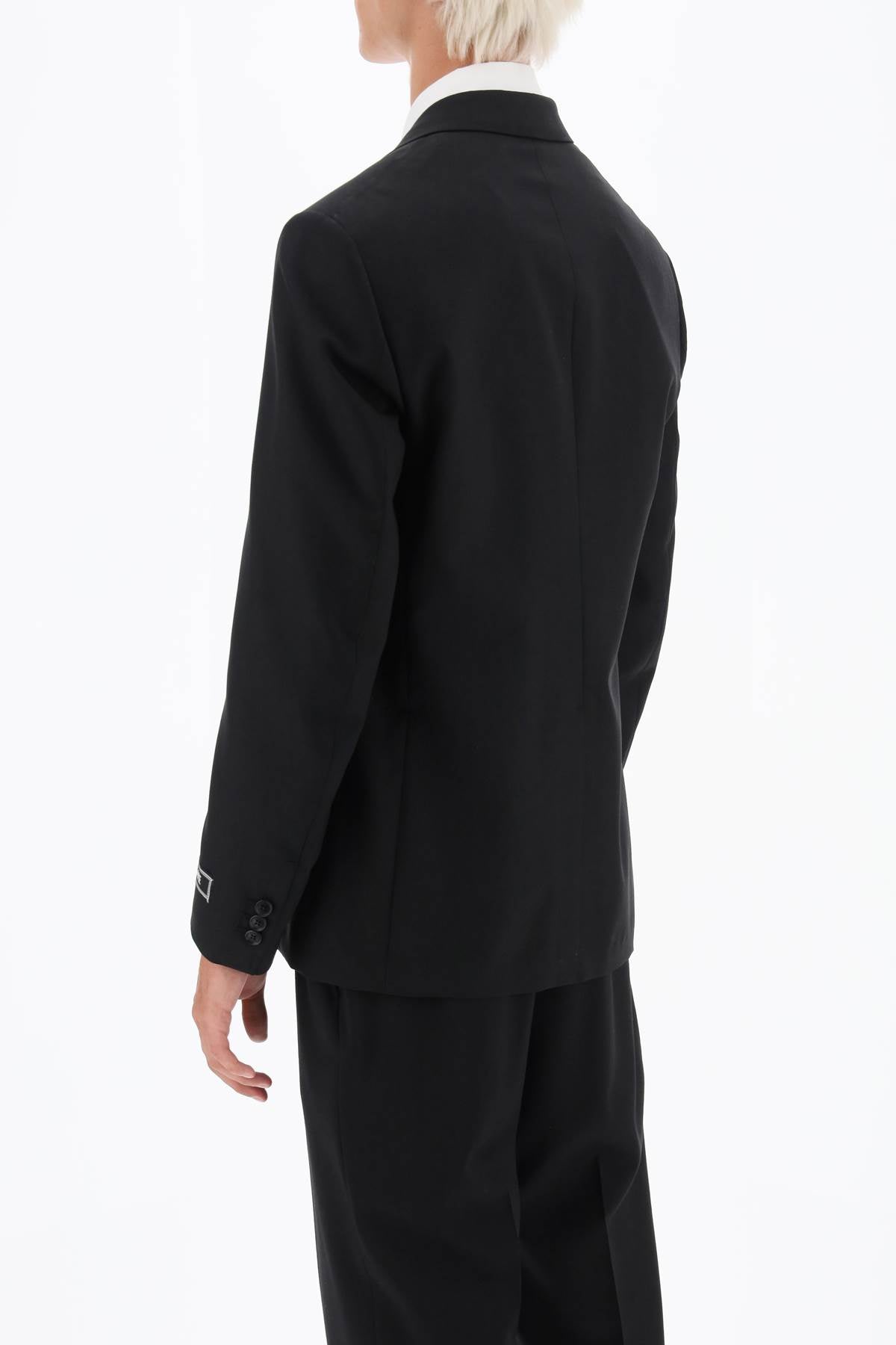 VERSACE Classic Black Wool Single-Breasted Blazer for Men