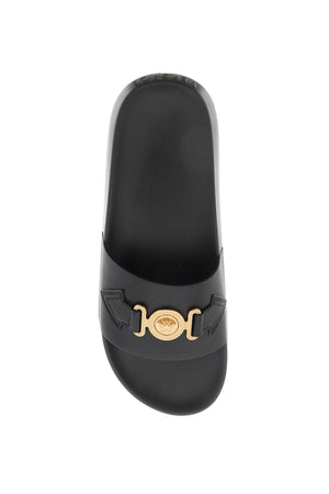 VERSACE Black Biggie Medusa Slide Sandals for Men - SS24 Collection