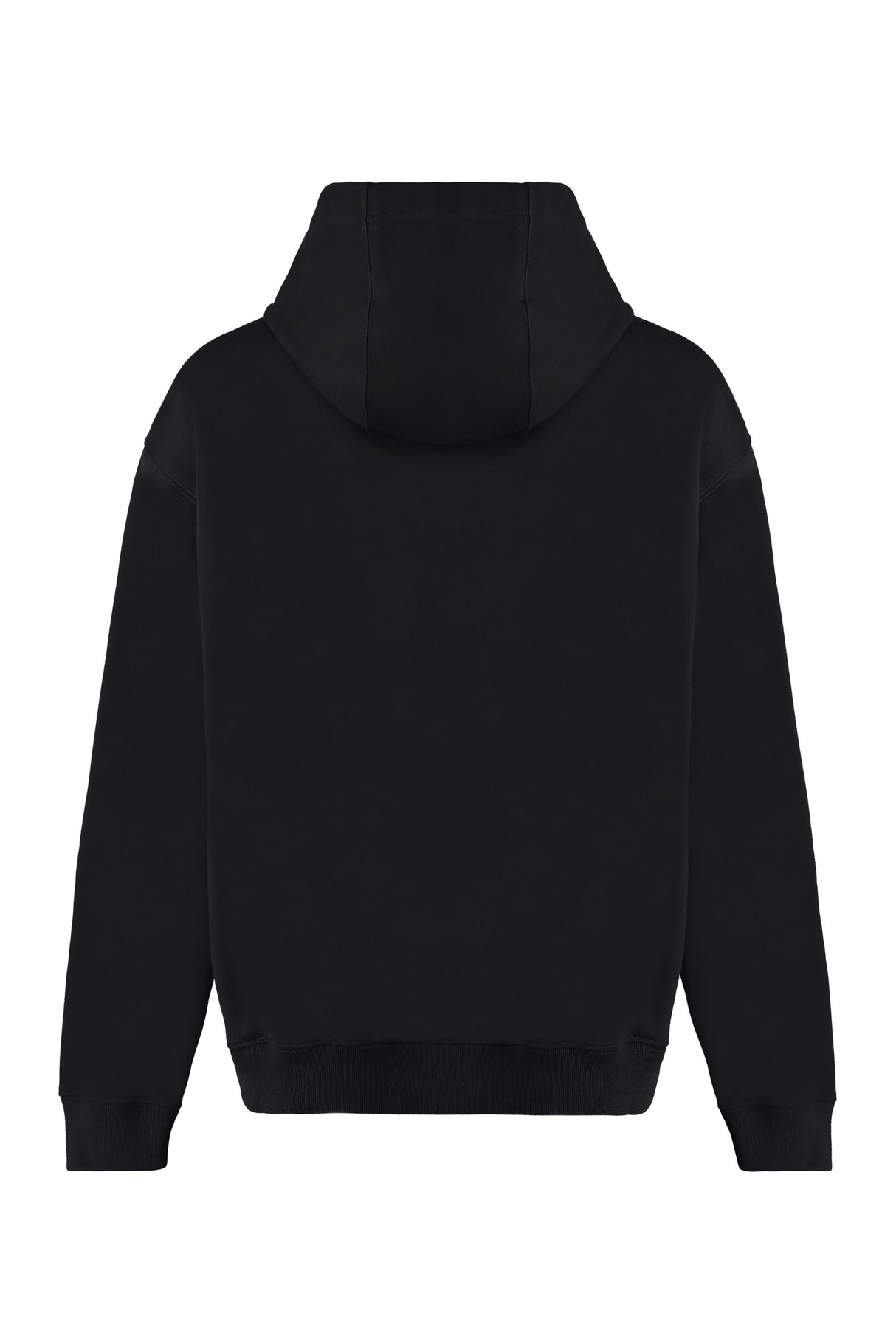 VERSACE Men's Black Contrast Logo Cotton Hoodie for FW23