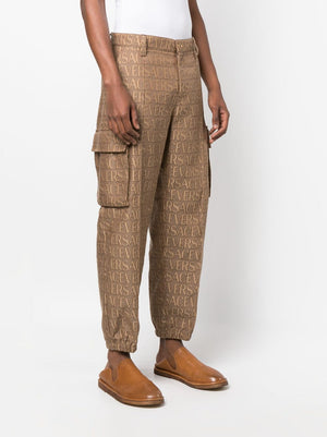 Men's Versace All-Over Motif Cargo Trousers for FW23