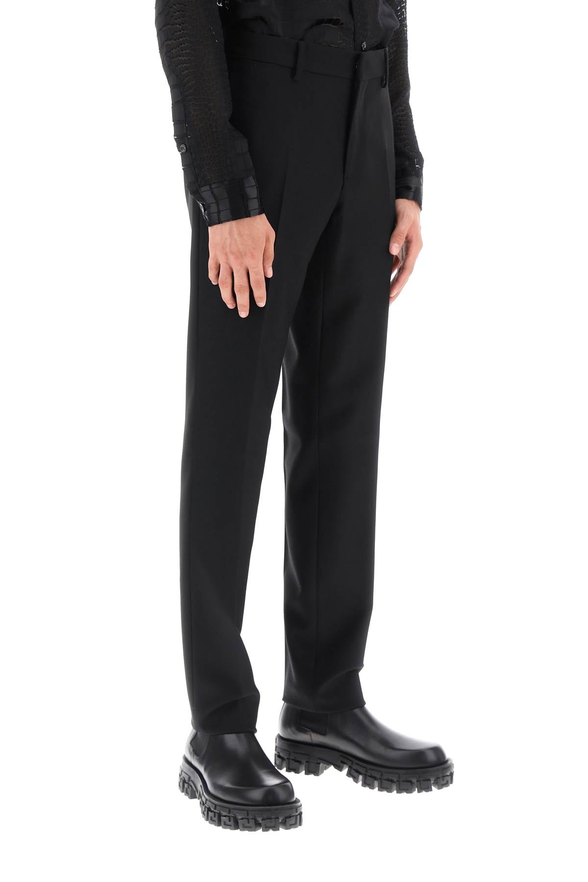 VERSACE Premium Black Tailoring Pants for Men by Top Designer