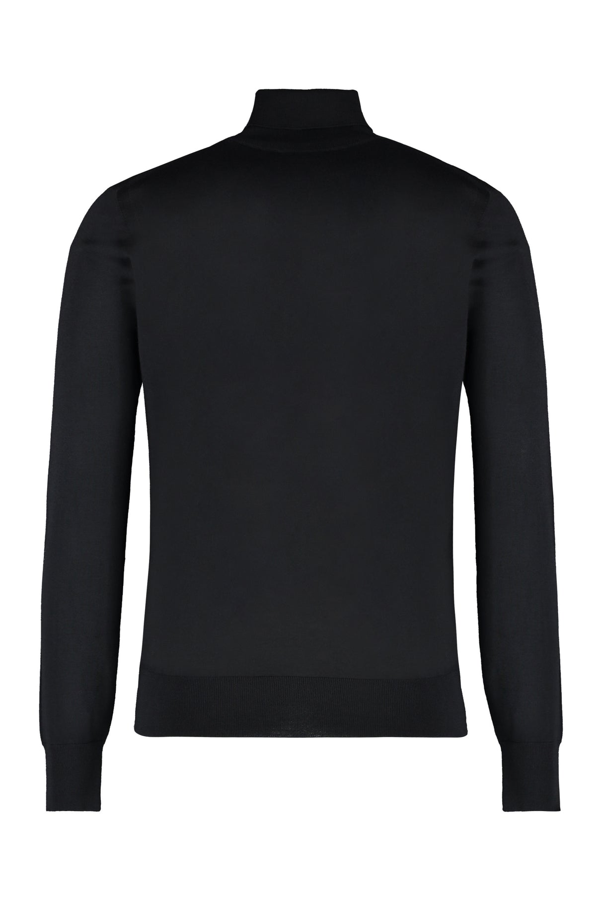 VERSACE Classic Black Wool Blend Turtleneck Sweater for Men