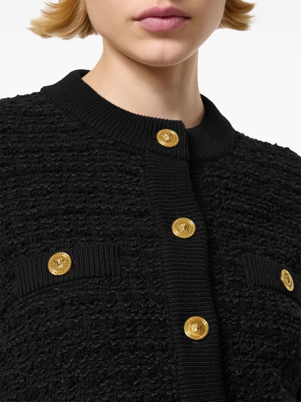 VERSACE College Tweed Knit Sweater for Women