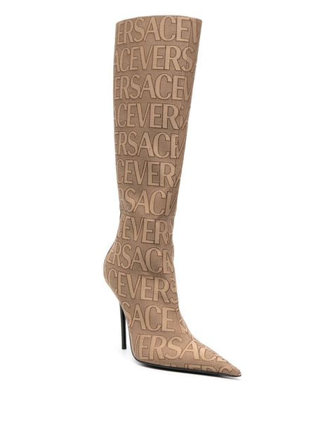 VERSACE Mixed Colours Jacquard High Boots for Women