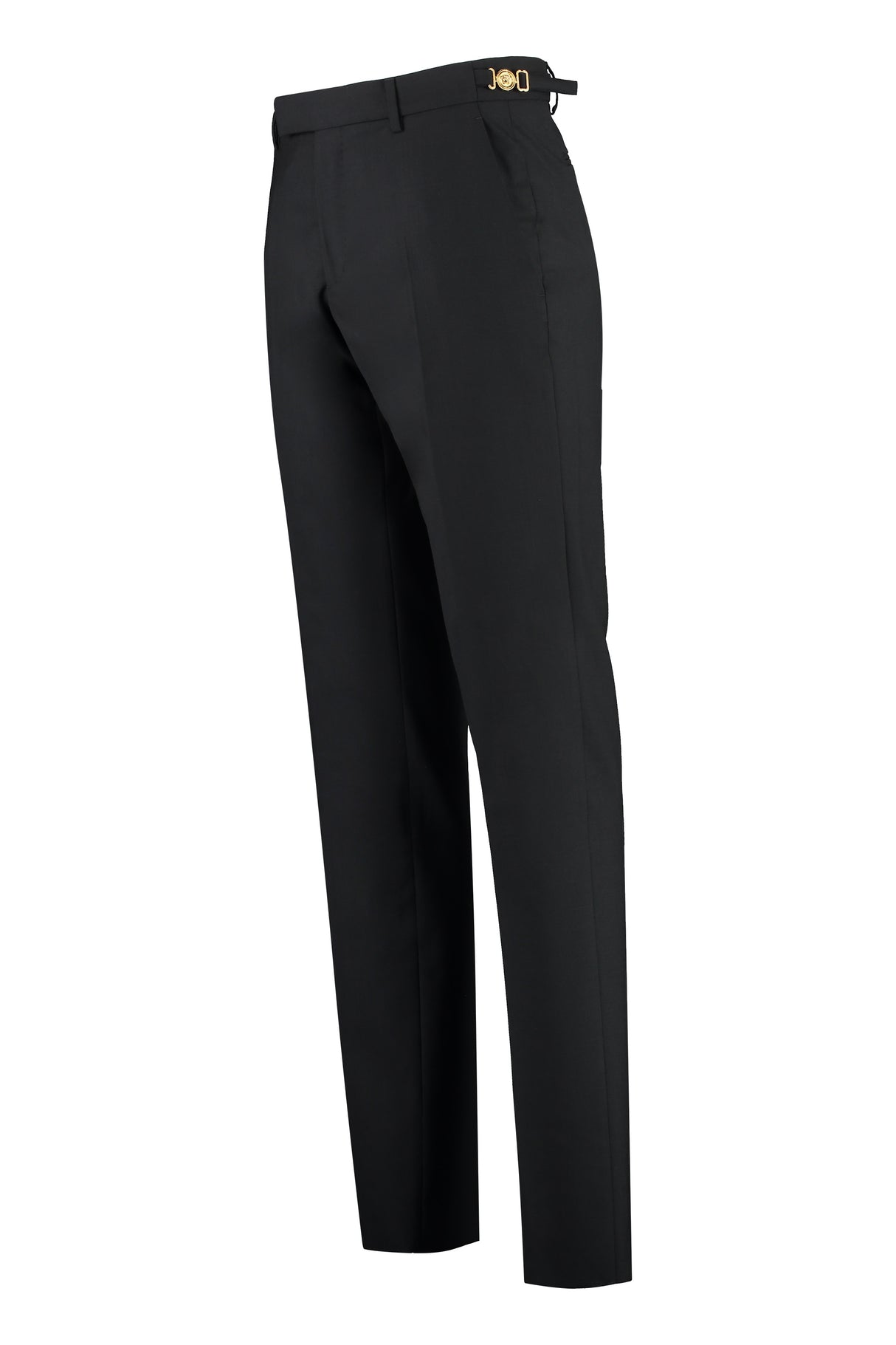 VERSACE Black Wool Trousers for Men - FW23 Collection