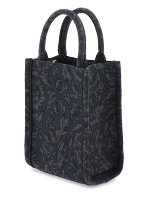 Athena Mini Tote Handbag với Chất liệu Jacquard Thời trang, Chi tiết Da và Phụ kiện Mạ vàng