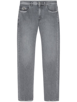 VERSACE Stone Wash Gray Denim Pants for Men