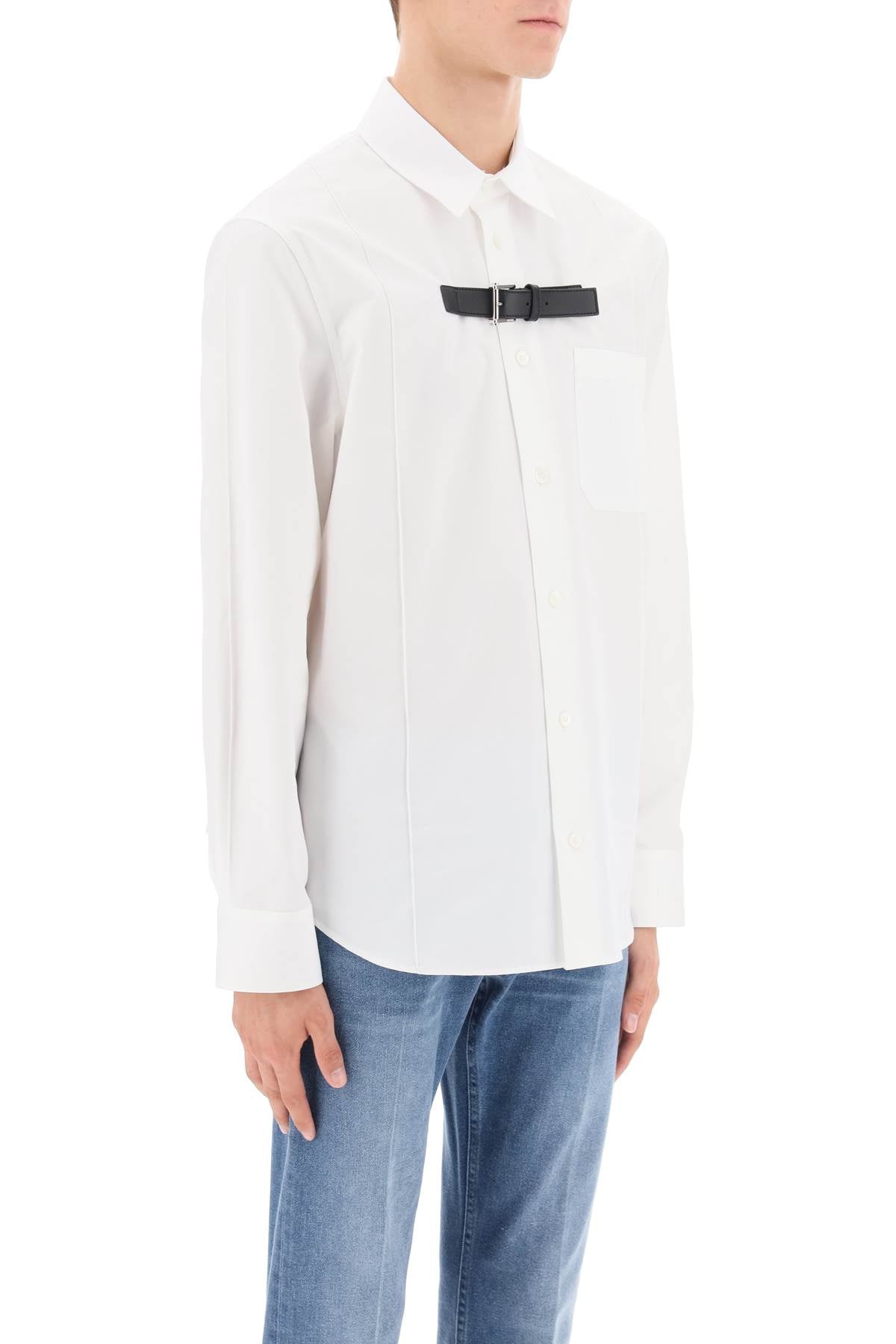 VERSACE Men's Leather Strap White Shirt for FW23