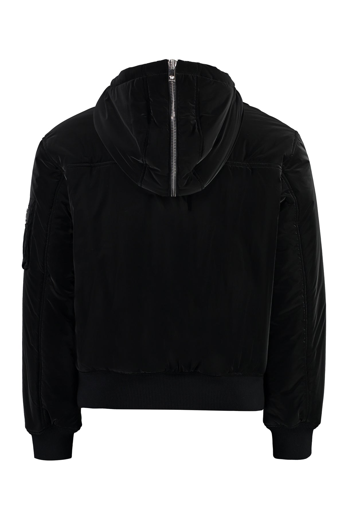 VERSACE Men's Hooded Nylon Jacket with Decorative Zips