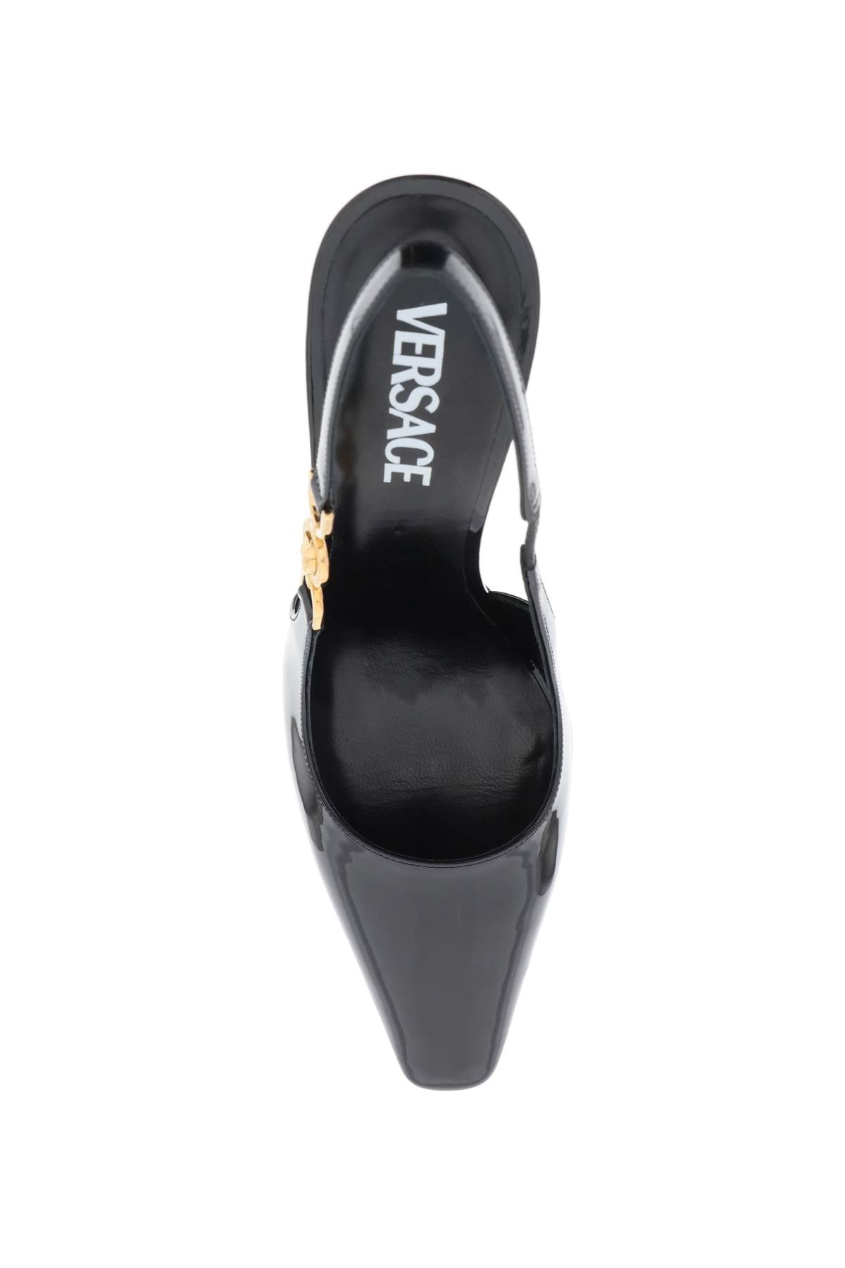 VERSACE Sleek and Sophisticated Black Patent Pumps for Women