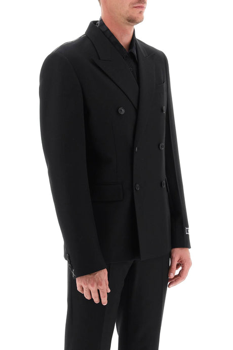 VERSACE Double-Breasted Wool Blazer for Men
