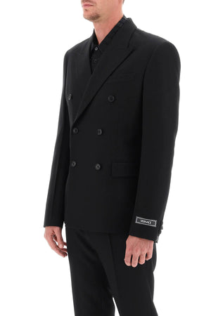 VERSACE Double-Breasted Wool Blazer for Men