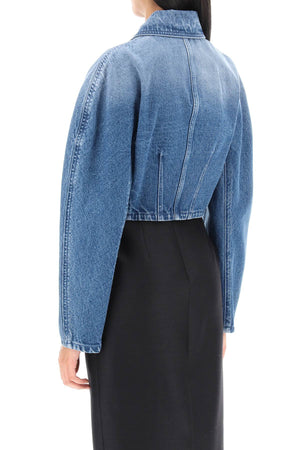 Áo khoác dài dài đáng yêu màu xanh nguyên bản - Hình dạng túi, áo ngắn tay kiểu kimono, cổ áo cổ điển
