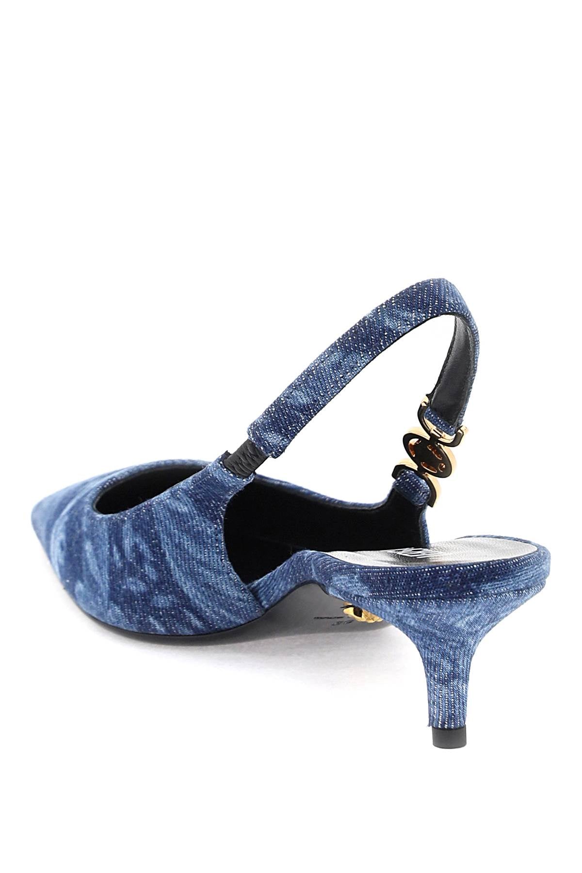 VERSACE Baroque-Print Denim Pumps - 40mm