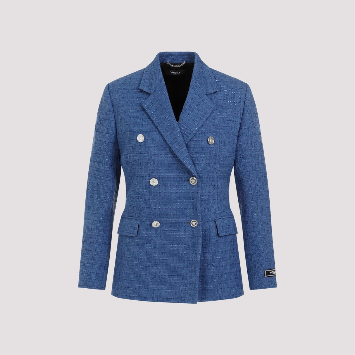 VERSACE Double-Breasted Tweed Blazer