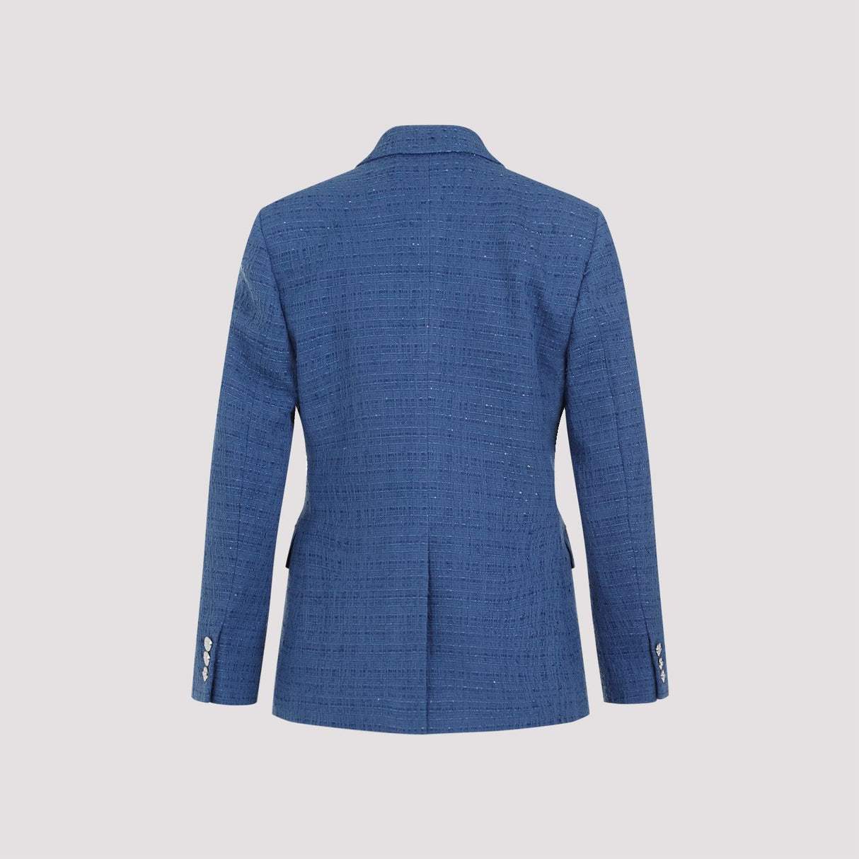 VERSACE Blue Tweed Jacket for Women | SS24 Fashion | Designer Outerwear