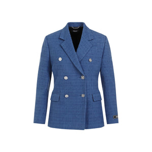 VERSACE Double-Breasted Tweed Blazer