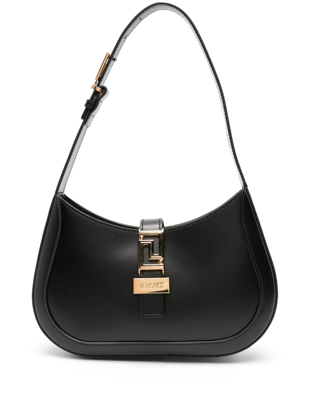 VERSACE Black Greek Goddess Mini Hobo Handbag for Women, Fall/Winter 2024 Edition