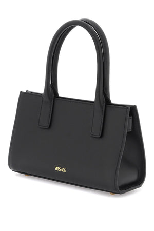 VERSACE Chic Pearl Grey Calf Leather Mini Tote Bag for Women - FW24