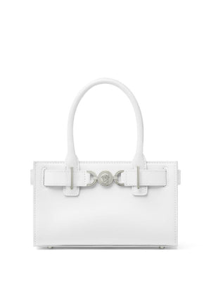 VERSACE Chic Pearl Grey Calf Leather Mini Tote Bag for Women - FW24