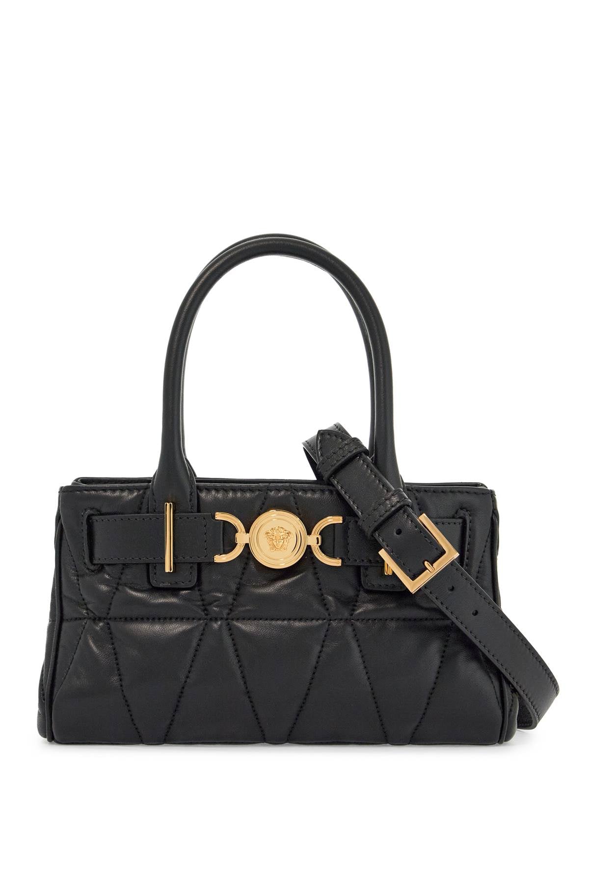 VERSACE Quilted Medusa Handbag with Adjustable Strap