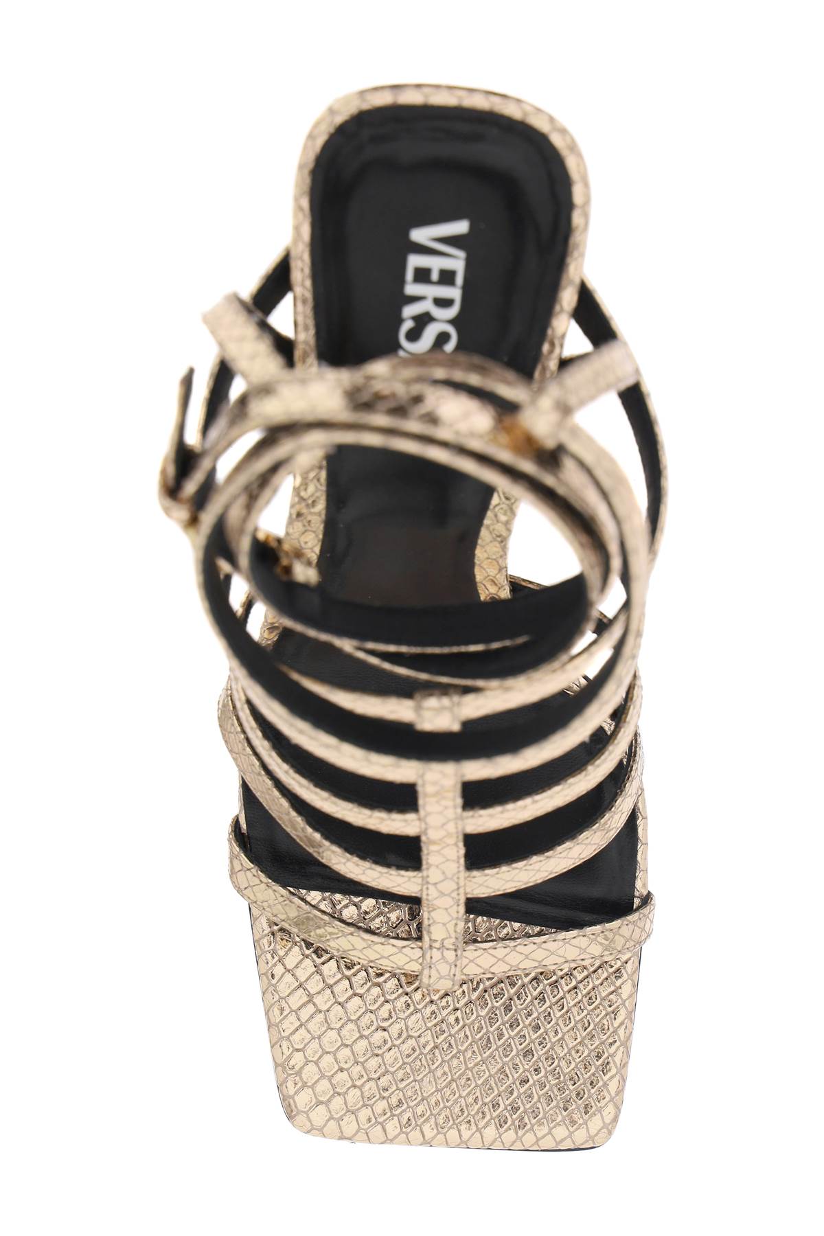 VERSACE Luxurious Snake-Effect Sandals for the Fashion-Forward Woman