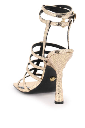 VERSACE Luxurious Snake-Effect Sandals for the Fashion-Forward Woman