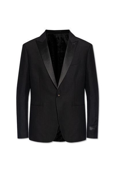 VERSACE Men's Black Evening Jacket with Duchesse Details