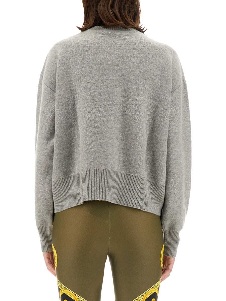 VERSACE Wool Blend Medusa Sweater - Regular Fit, Size 40