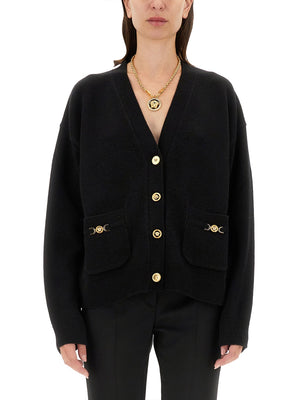 VERSACE Cashmere Blend Knit Boxy Cardigan - Size 40 IT