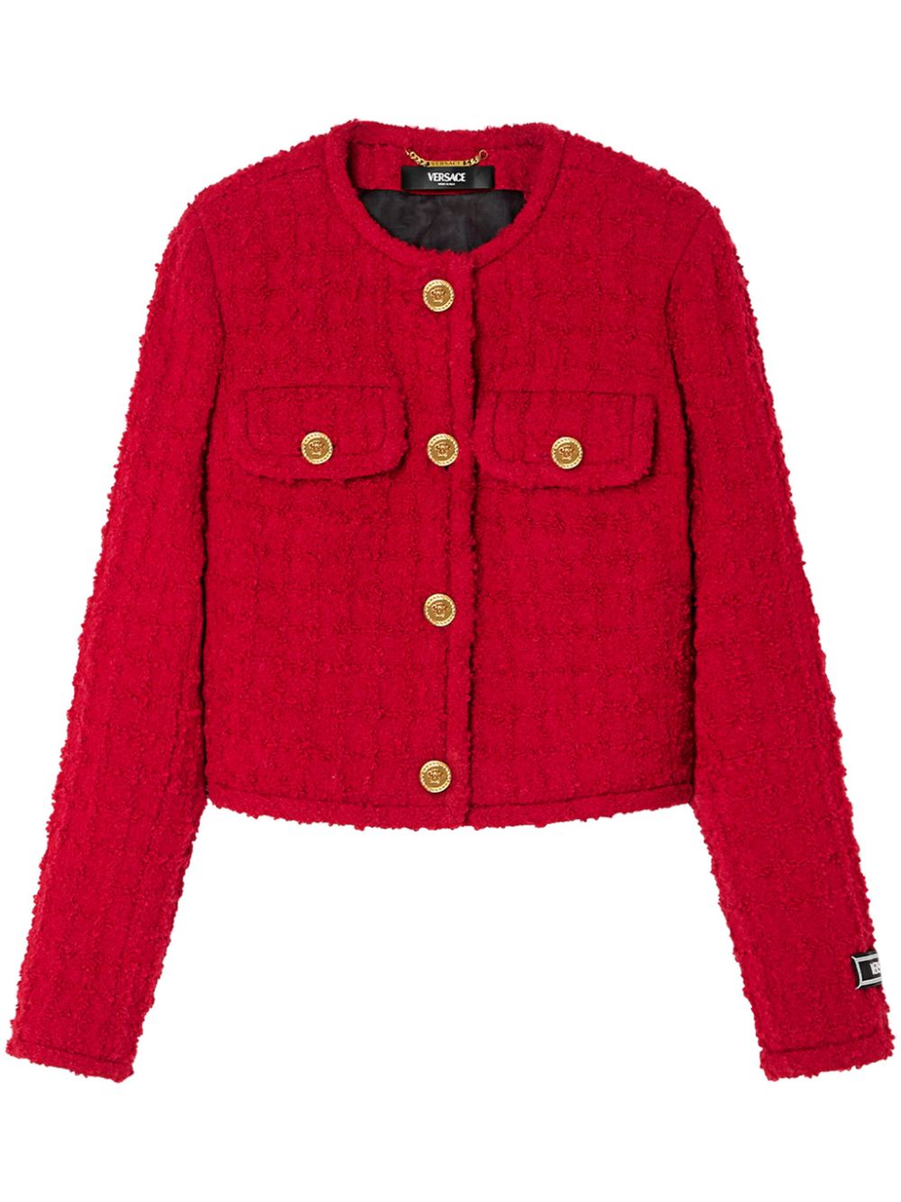 VERSACE Bright Red Tweed Jacket for Women