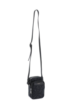 VERSACE Baroque Crossbody Handbag for Men in Black