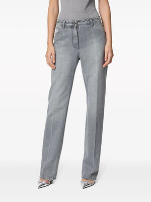 VERSACE Gray Girlfriend Jeans with Medusa Motif for Women