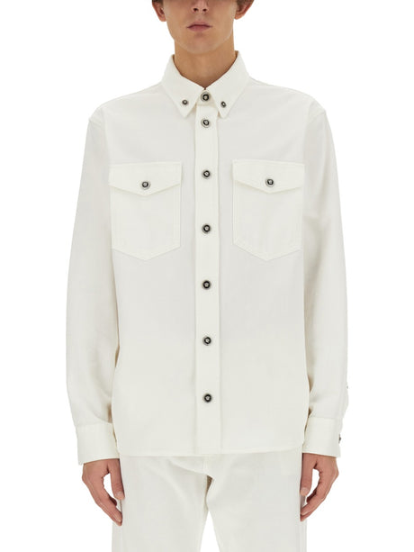 VERSACE Men's Cotton Denim Shirt - Size 48