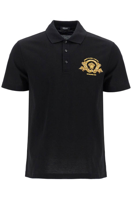 VERSACE Classic Short-Sleeved Polo Shirt (Size M)